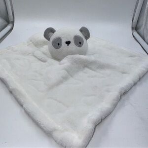 Primark White & Gray Plush Panda Lovey Rattle 12”